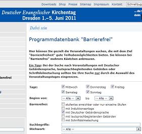 Bild Programmdatenbank Kirchentag